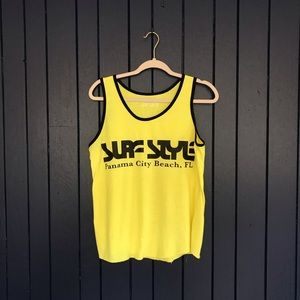 Surf Style neon yellow tank top